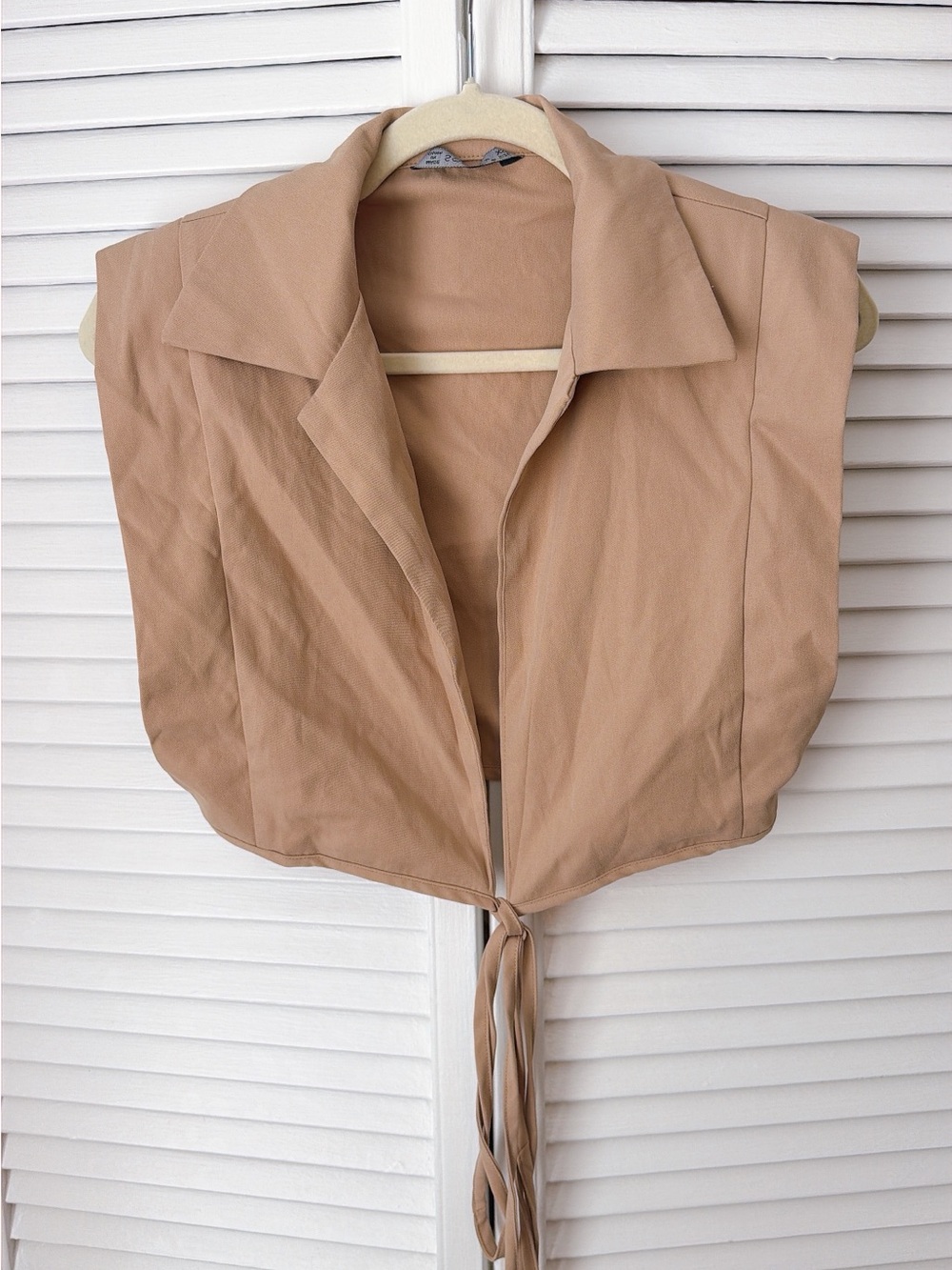 SHEIN Tan Collared Wrap Blouse - Picture 3 of 3